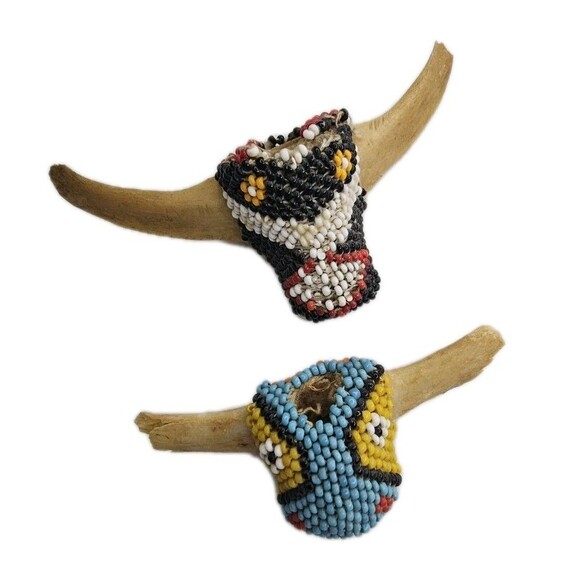 Handmade Beaded Tie Holders Tribal Style Horn Bone main image 6